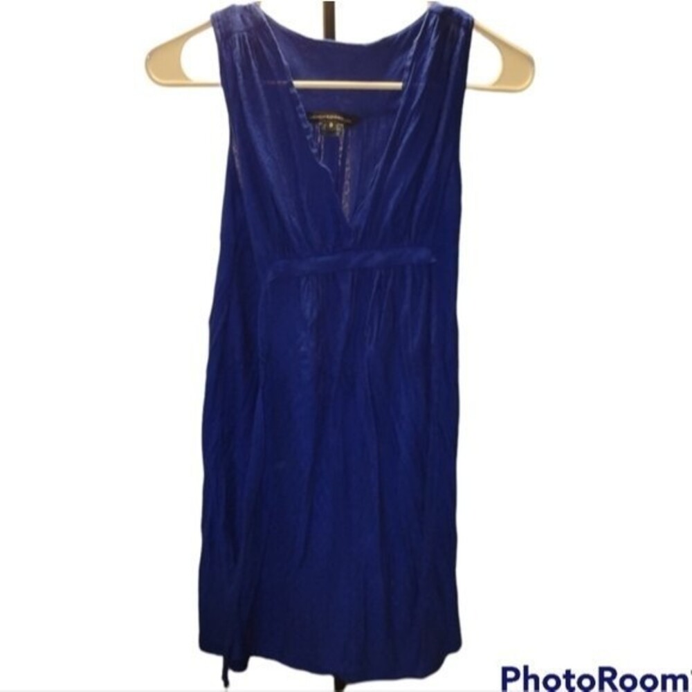 French Connection Sleeveless Vibrant Blue Knit Dress 0 Basic Staple Airy Summer